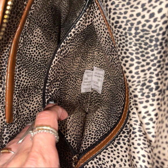 New MFK Collection By Mia K - Oday Hobo Vegan Leather Light Brown With Chain Bag - Picture 9 of 15